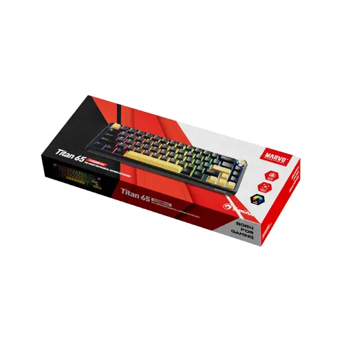 Marvo безжична механична геймърска клавиатура Wireless Gaming Mechanical keyboard Titan 65 - KG984W Black - Banana Crystal [Linear] - image 7