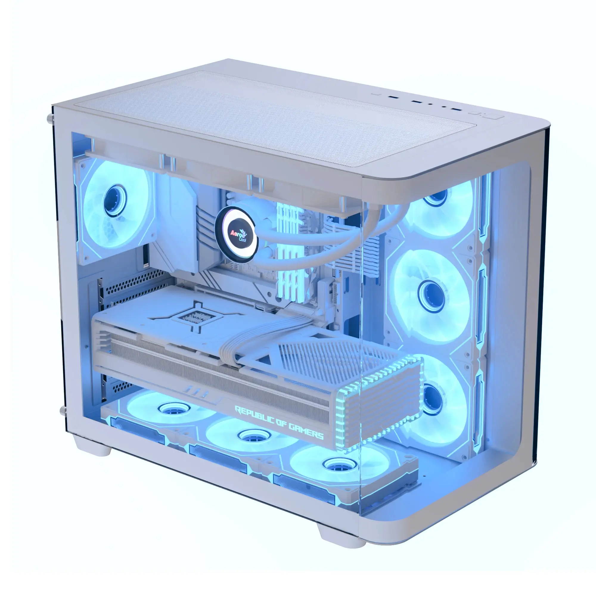 AeroCool кутия Case ATX - P500C-G-WT-v1 - 4 x 120 mm Infinity Mirror A-RGB - image 1