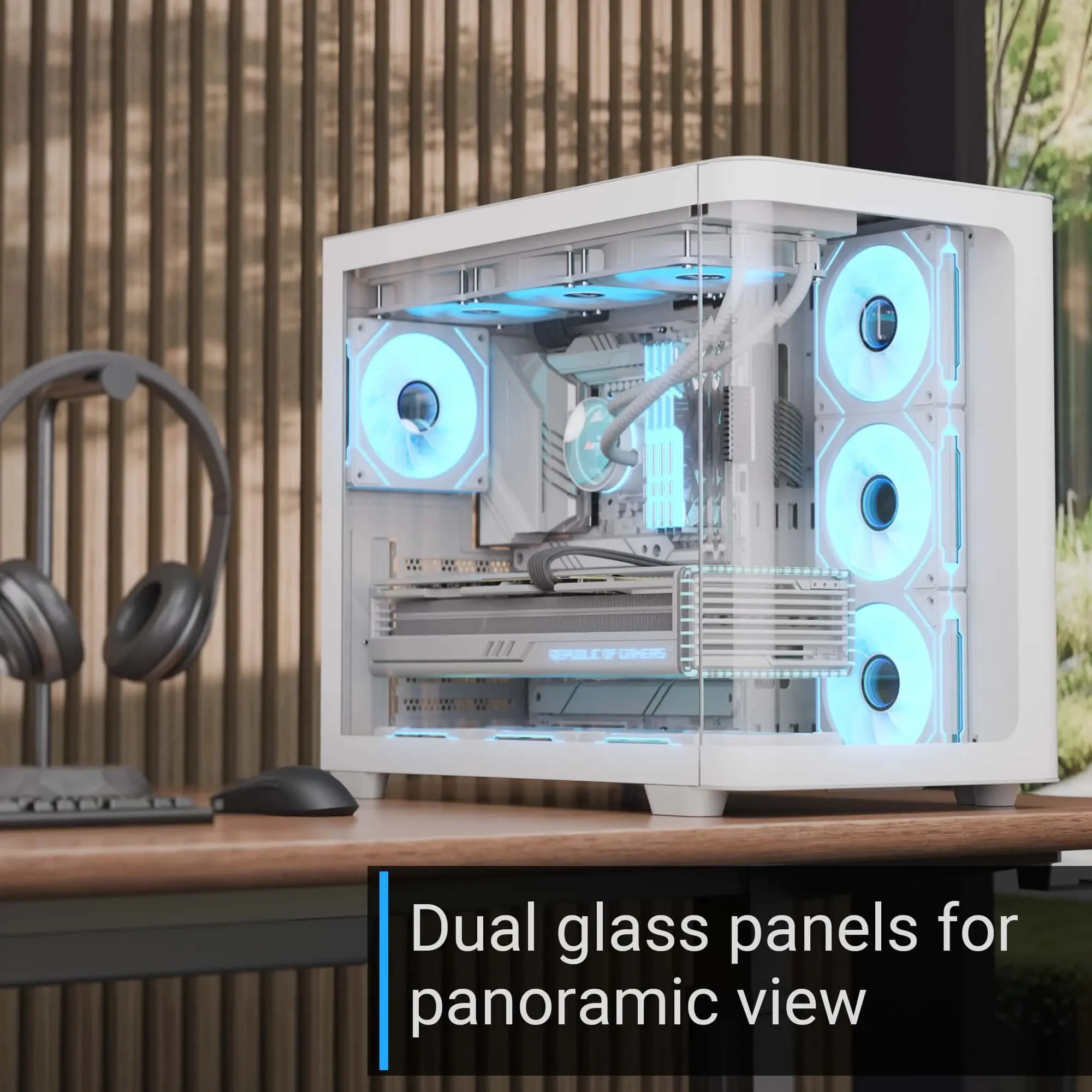 AeroCool кутия Case ATX - P500C-G-WT-v1 - 4 x 120 mm Infinity Mirror A-RGB - image 4