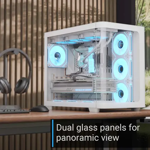 AeroCool кутия Case ATX - P500C-G-WT-v1 - 4 x 120 mm Infinity Mirror A-RGB - image 4
