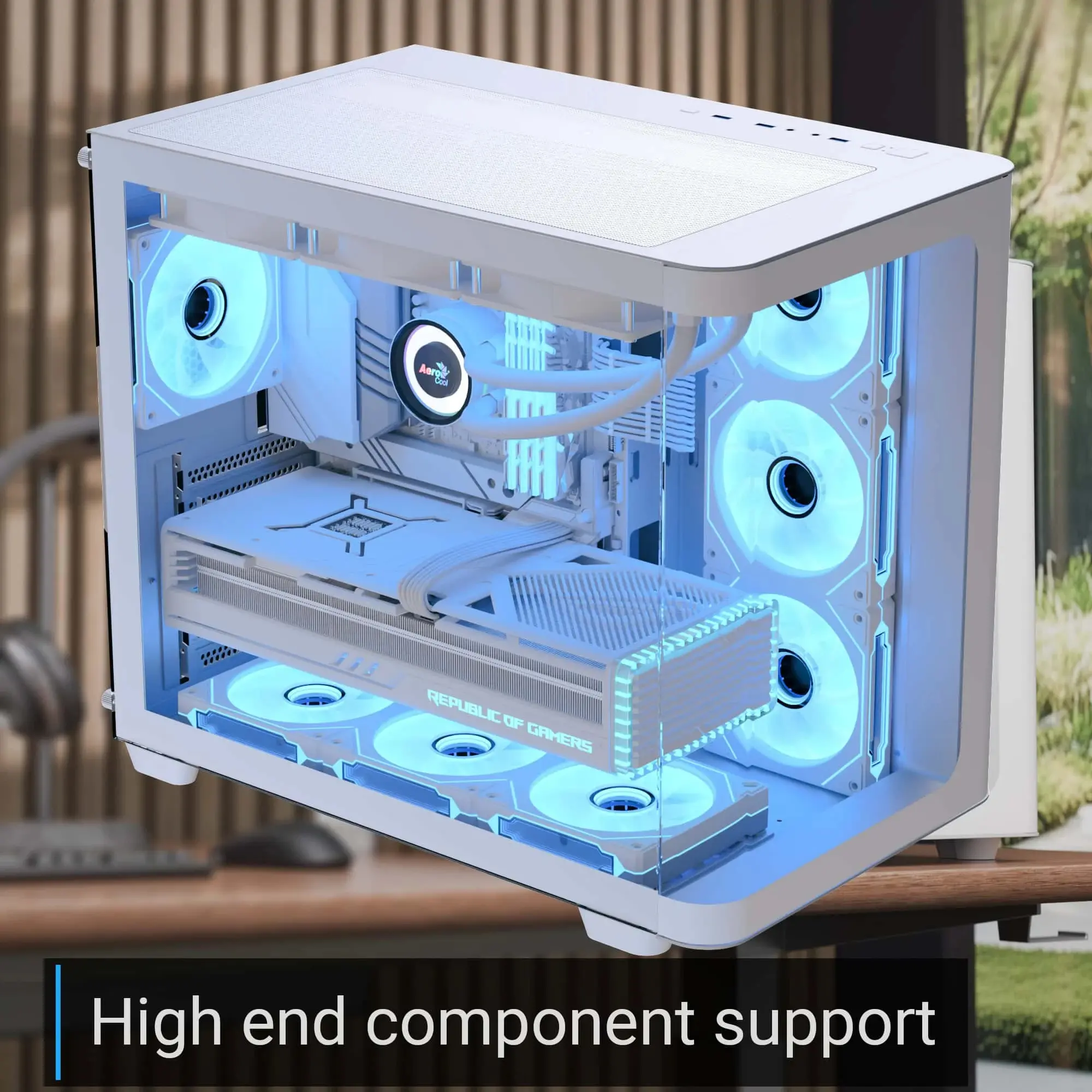 AeroCool кутия Case ATX - P500C-G-WT-v1 - 4 x 120 mm Infinity Mirror A-RGB - image 5