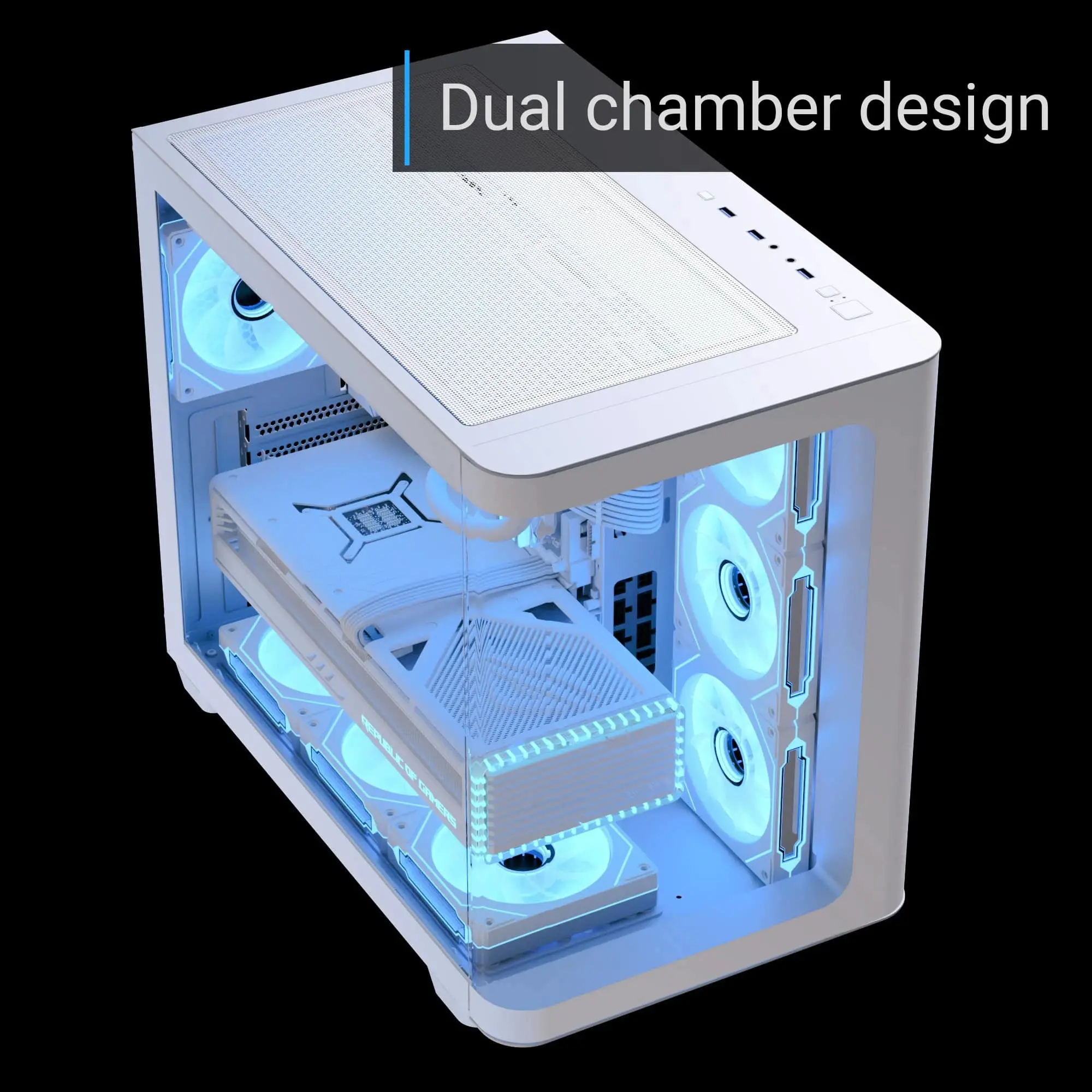 AeroCool кутия Case ATX - P500C-G-WT-v1 - 4 x 120 mm Infinity Mirror A-RGB - image 6