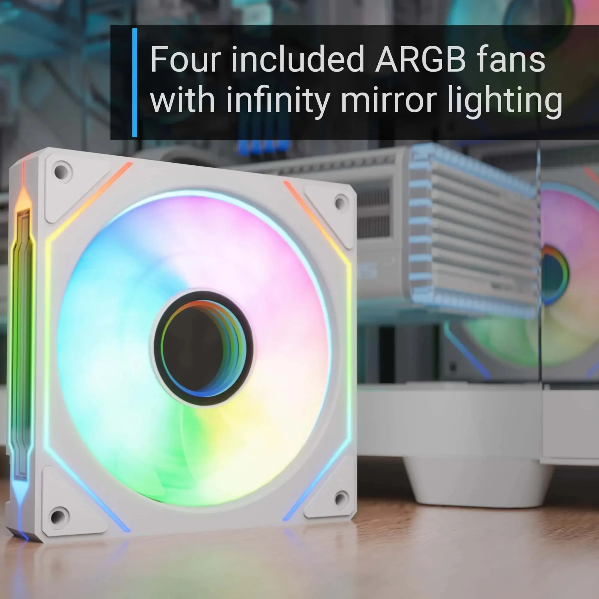 AeroCool кутия Case ATX - P500C-G-WT-v1 - 4 x 120 mm Infinity Mirror A-RGB - image 7