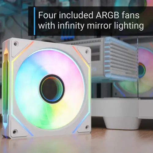 AeroCool кутия Case ATX - P500C-G-WT-v1 - 4 x 120 mm Infinity Mirror A-RGB - image 7