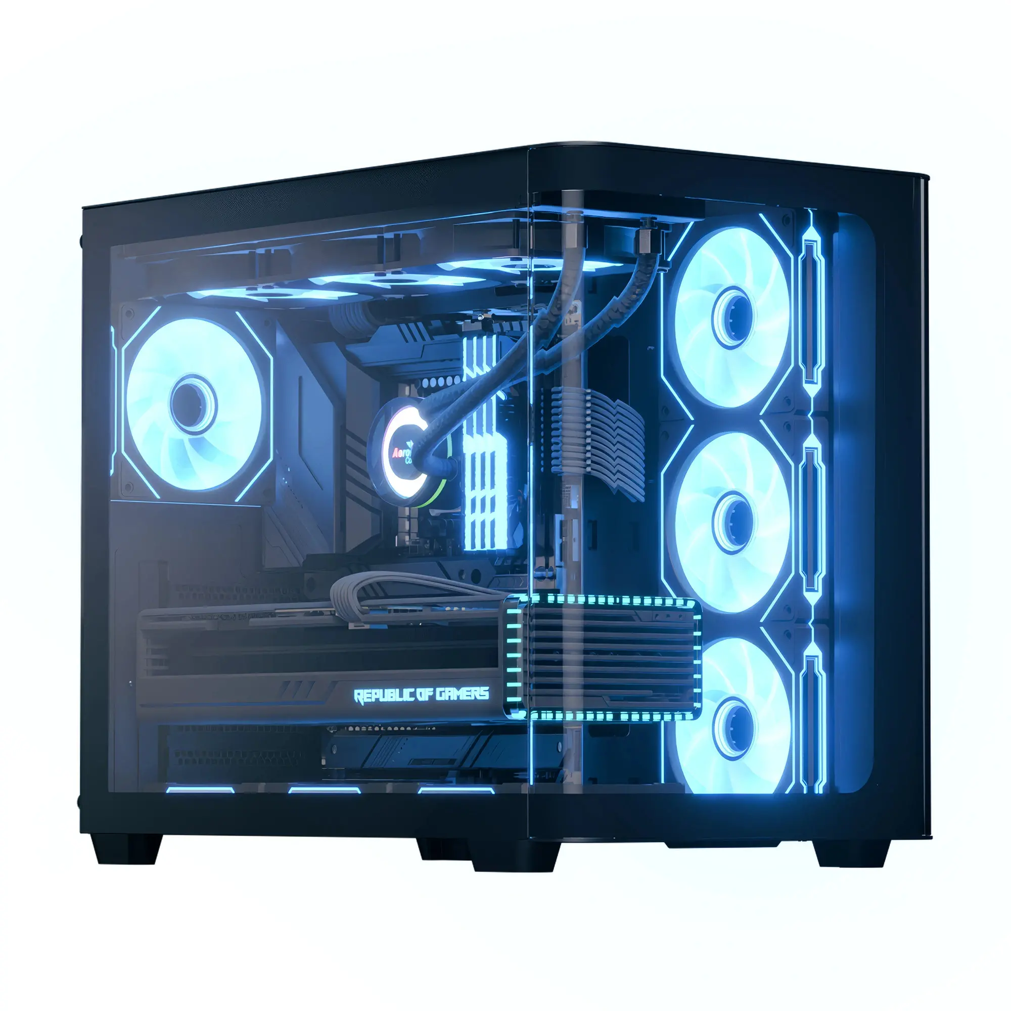 Carcasă AeroCool ATX - P500C-G-BK-v1 - 4 x 120 mm Infinity Mirror A-RGB