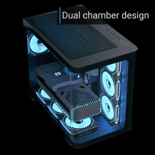 AeroCool кутия Case ATX - P500C-G-BK-v1 - 4 x 120 mm Infinity Mirror A-RGB - 5