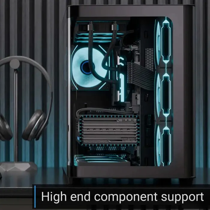 AeroCool кутия Case ATX - P500C-G-BK-v1 - 4 x 120 mm Infinity Mirror A-RGB - image 5