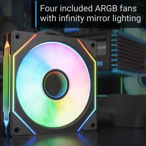 AeroCool кутия Case ATX - P500C-G-BK-v1 - 4 x 120 mm Infinity Mirror A-RGB - 7