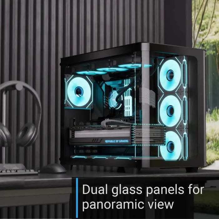 AeroCool кутия Case ATX - P500C-G-BK-v1 - 4 x 120 mm Infinity Mirror A-RGB - image 7