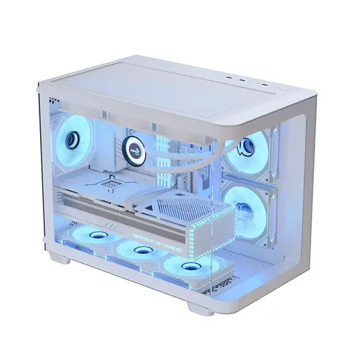 AeroCool кутия Case mATX - P300C-G-WT-v1 - 3 x 120 mm Infinity Mirror A-RGB - image 1