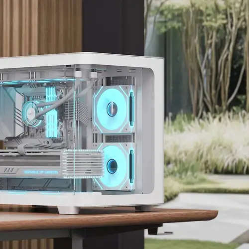 AeroCool кутия Case mATX - P300C-G-WT-v1 - 3 x 120 mm Infinity Mirror A-RGB - image 5