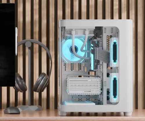 AeroCool кутия Case mATX - P300C-G-WT-v1 - 3 x 120 mm Infinity Mirror A-RGB - image 9