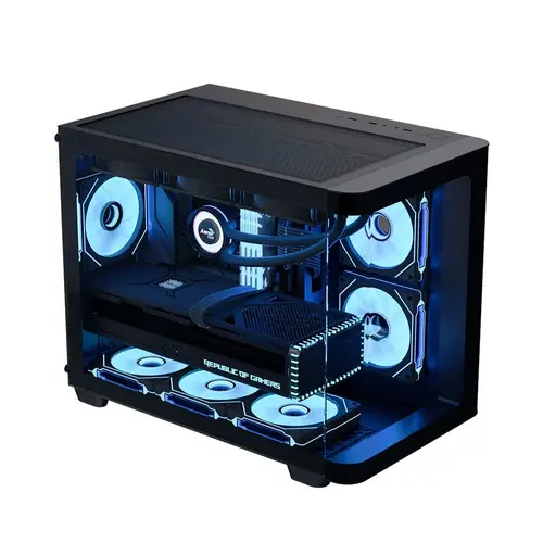 AeroCool кутия Case mATX - P300C-G-BK-v1 - 3 x 120 mm Infinity Mirror A-RGB - image 1