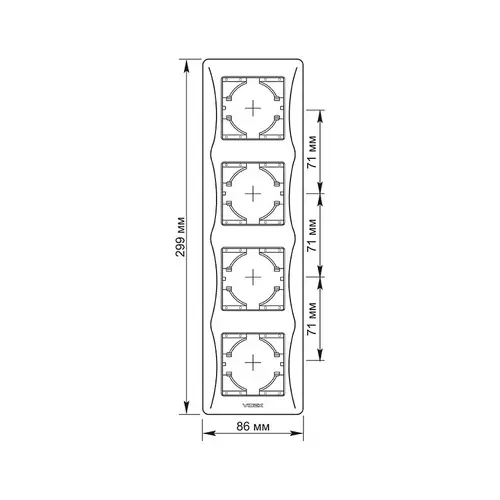ЧЕТВОРНА ВЕРТИКАЛНА РАМКА VF-BNFR4V-BG BINERA VIDEX - ГРАФИТ - image 1