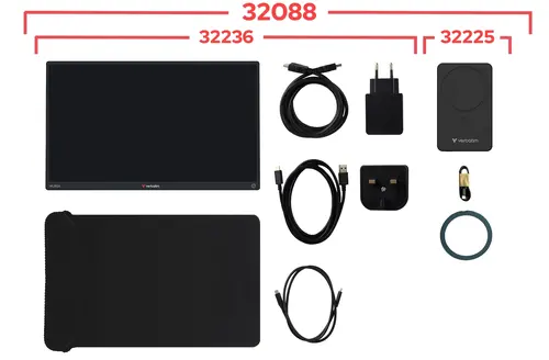 Монитор, Verbatim Portable 14" FHD Touch Monitor LIGHT with Wireless Power Supply incl. Power Bank 5000mAh - image 7