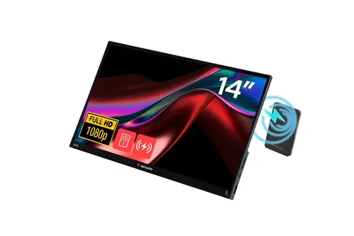 Монитор, Verbatim Portable 14" FHD Touch Monitor LIGHT with Wireless Power Supply incl. Power Bank 5000mAh