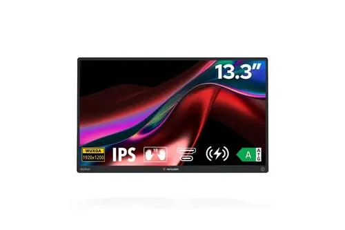 Монитор, Verbatim Portable 13.3"  WUXGA Touch Monitor ALU with Wireless Power Supply incl. Power Bank 5000mAh - image 1
