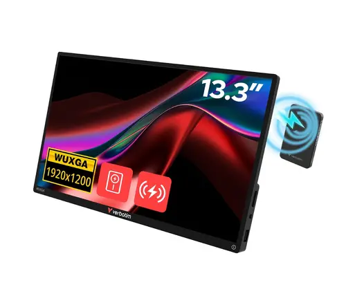 Монитор, Verbatim Portable 13.3"  WUXGA Touch Monitor ALU with Wireless Power Supply incl. Power Bank 5000mAh