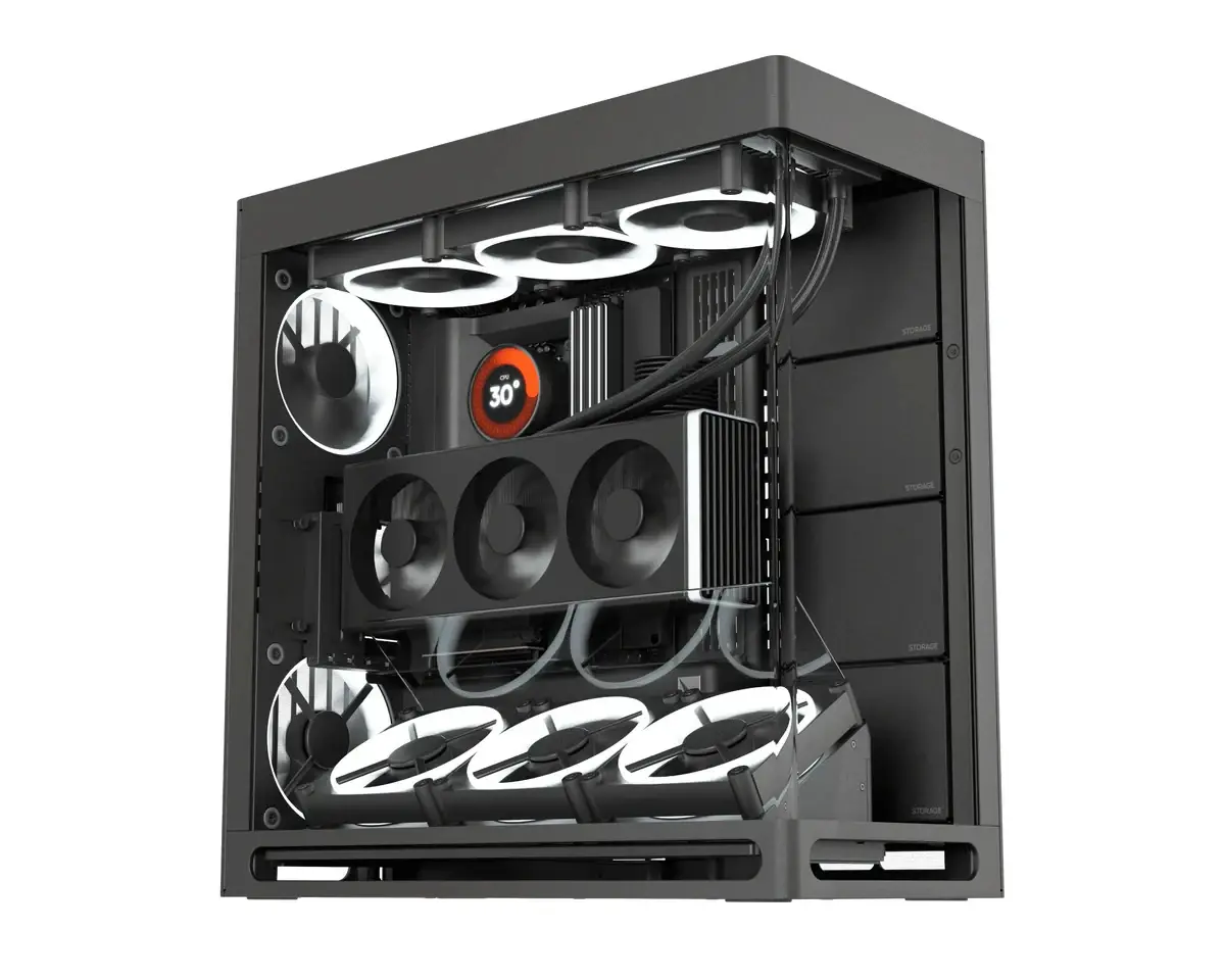 HAVN κουτί Case E-ATX - HS 420 VGPU Edition Black - PCIe Gen 5 riser included