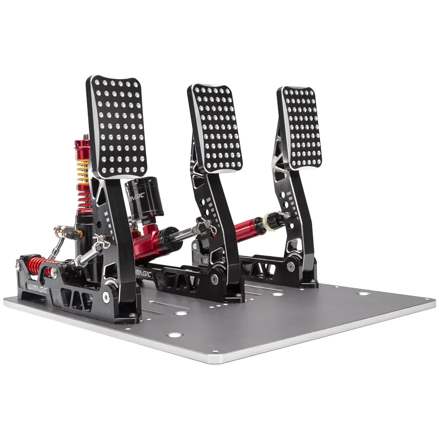 SIMAGIC Crimson Edition, Hydraulic Tri-pedal Set, 100kg Loadcell, Standard Throttle Plate. S309