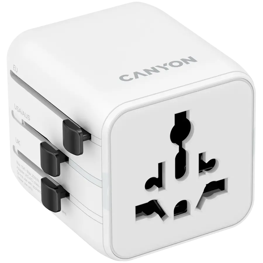 CANYON Adaptor de călătorie OnTour One EU/UK/US/AUS, alb