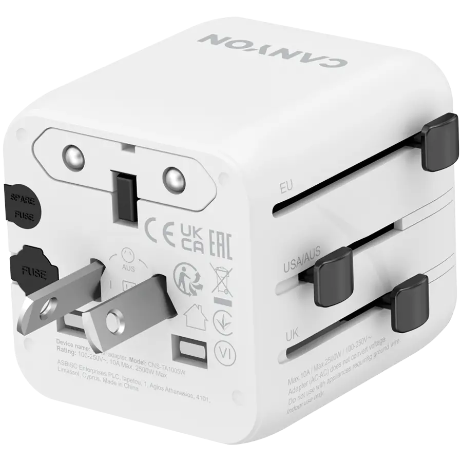 CANYON Travel Adapter OnTour One EU/UK/US/AUS White - image 3