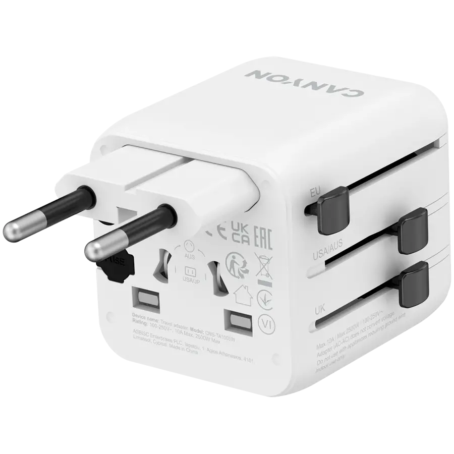 CANYON Travel Adapter OnTour One EU/UK/US/AUS White - image 4