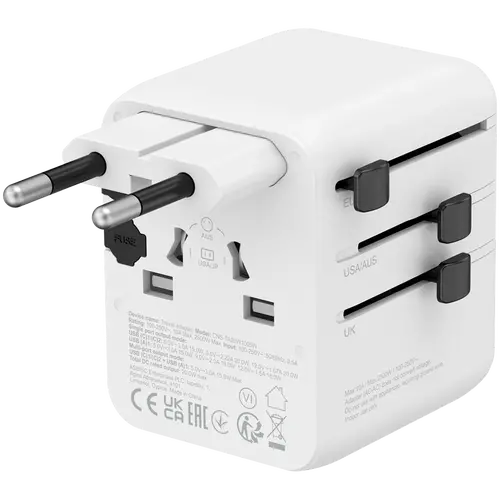 CANYON Travel Adapter OnTour 20 EU/UK/US/AUS 20W White - image 1