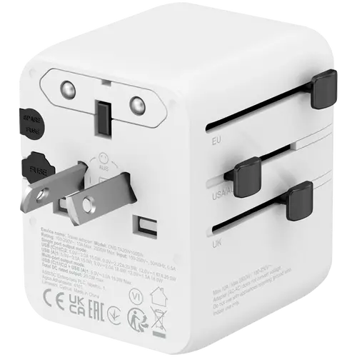 CANYON Travel Adapter OnTour 20 EU/UK/US/AUS 20W White - image 3