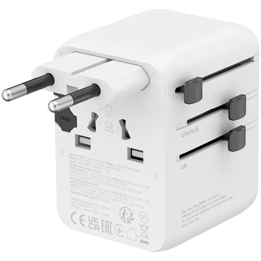 CANYON Travel Adapter OnTour 70 EU/UK/US/AUS 70W White - image 2