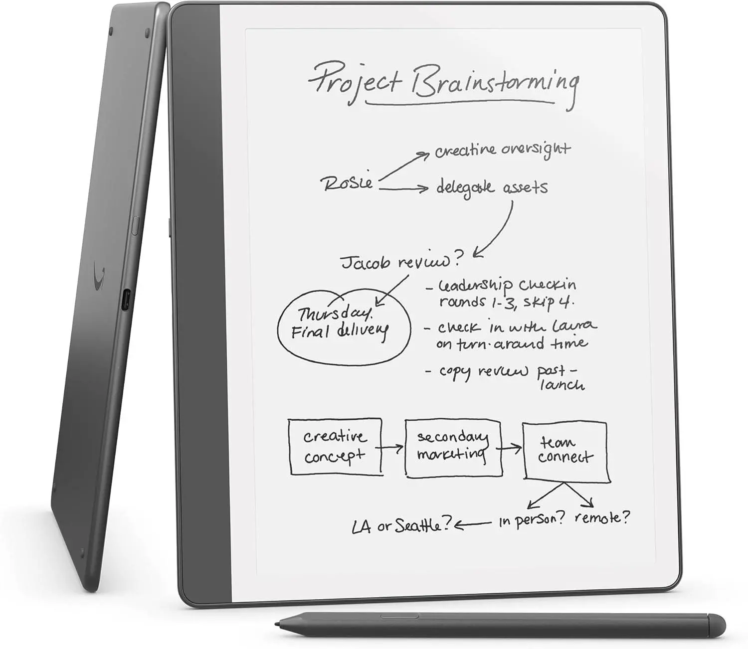 Amazon Kindle Scribe (2024) четец 16GB - 10.2" - с Premium Pen, тъмно сив
