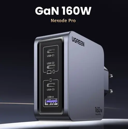 УНИВЕРСАЛНО ЗАРЯДНО УСТРОЙСТВО X763 220V 3xUSB-C 1xUSB A GaN 160W UGREEN - image 2