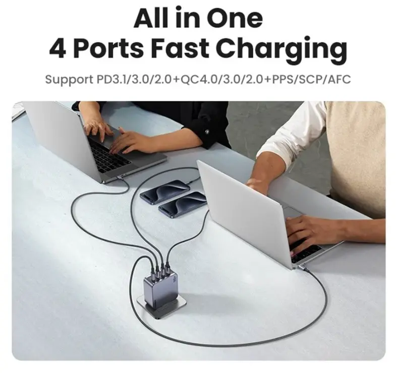 УНИВЕРСАЛНО ЗАРЯДНО УСТРОЙСТВО X763 220V 3xUSB-C 1xUSB A GaN 160W UGREEN - image 6