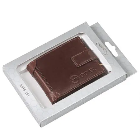 Мъжки кафяв портфейл Auto Set с лого на Opel - image 5