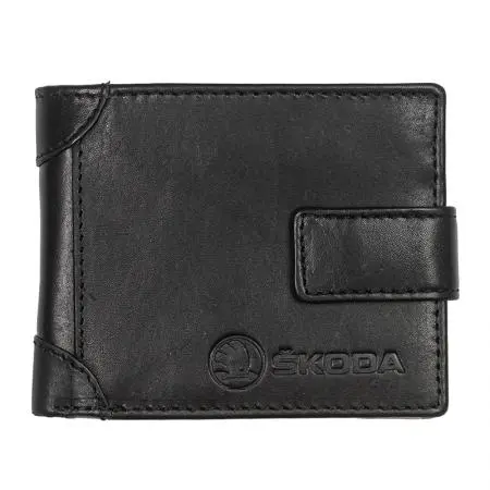 Мъжки черен портфейл Auto Set с лого на Skoda