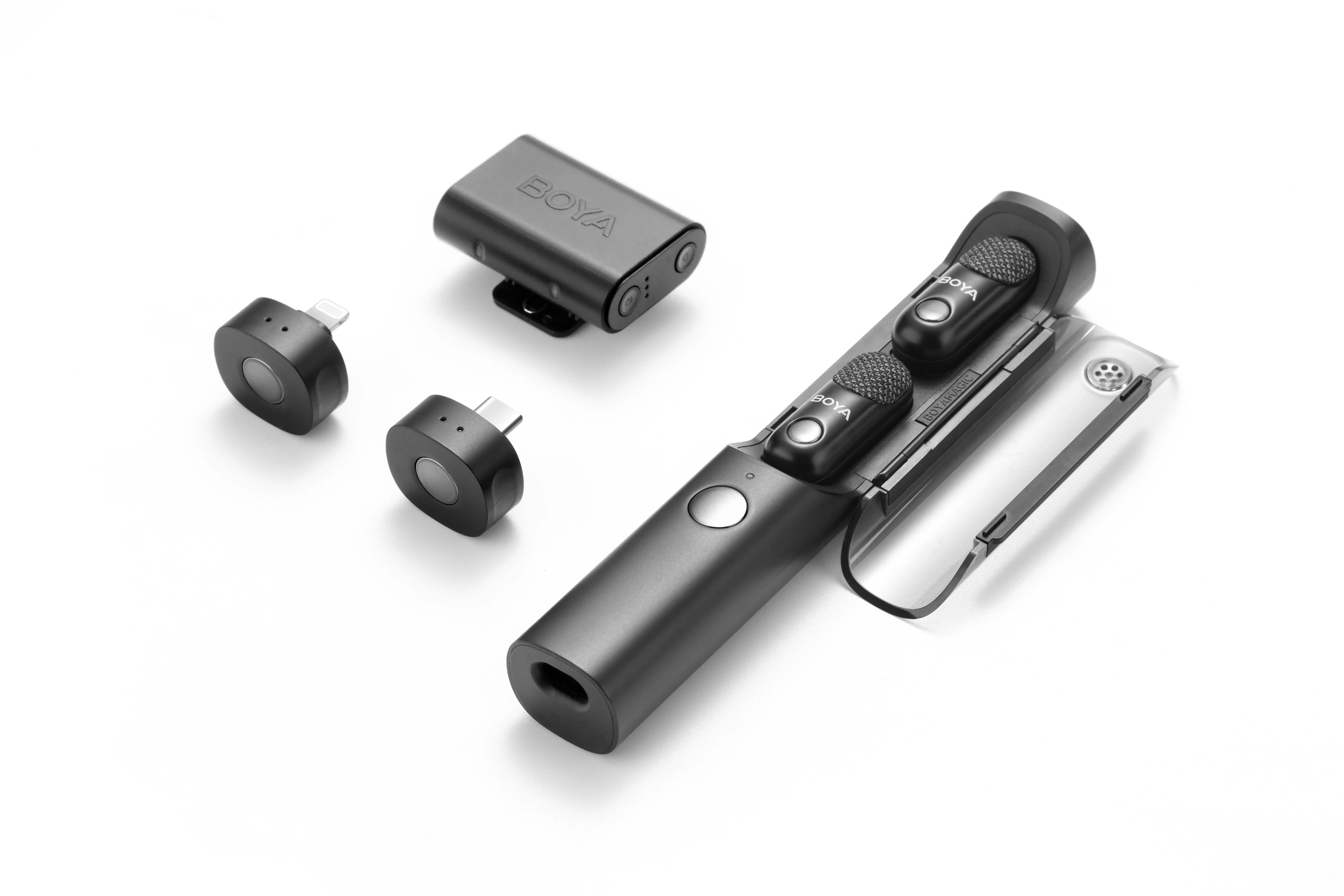 Sistem de microfoane wireless All-in-One BOYA MAGIC 02 - Lightning + USB-C