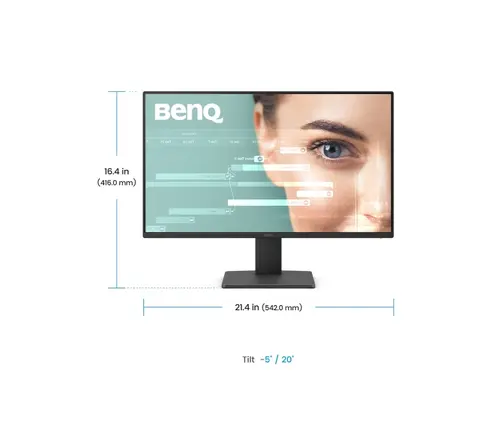 Монитор, BenQ GW2491, 23.8" 1080p FHD 100Hz Eye-Care Monitor, 23.8W WORK &  ENTERTAINMENT DISPLAY GW2491 BLACK - image 3