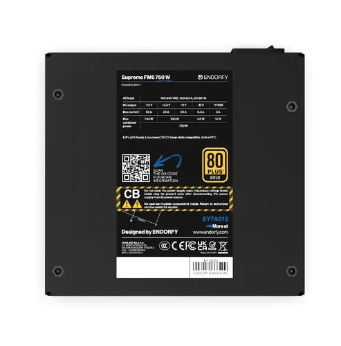 Захранващ блок Endorfy Supremo FM6 750W 80+ Gold, PCIe 5.1 - Fully Modular - image 6
