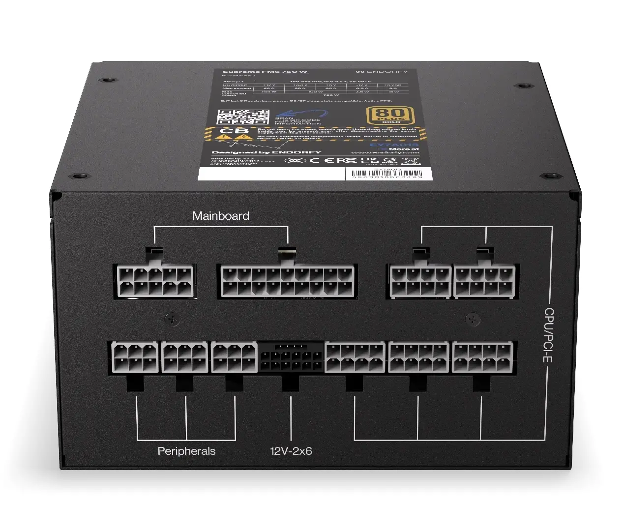 Захранващ блок Endorfy Supremo FM6 750W 80+ Gold, PCIe 5.1 - Fully Modular - image 9