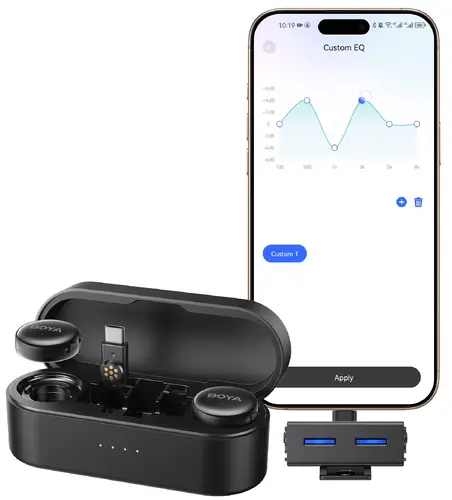 Безжична система микрофони BOYA BOYALINK 3-01 with lightning+USB-C +3.5mm TRS plug - image 19