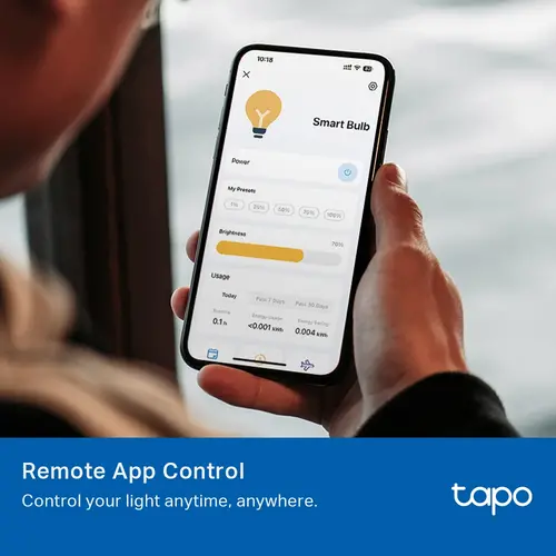 Лампа TP-Link Tapo L520E, E27, A60,7.0W, 4000K, 806 lumens - image 2