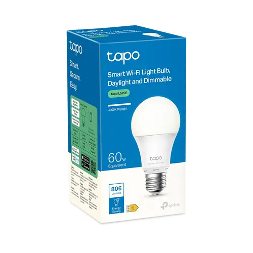 Лампа TP-Link Tapo L520E, E27, A60,7.0W, 4000K, 806 lumens - image 4
