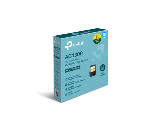 Безжичен адаптер TP-LINK Archer T3U Nano, AC1300, двулентов,USB 2.0, вгр. антена - image 3