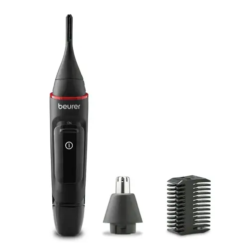 Тример, Beurer MN3X mini trimer; For trimming and shaping eyebrow, nose and ear hairs; 2 attachments and extra comb attachment 3/6 mm; Splash-proof (IPX4)