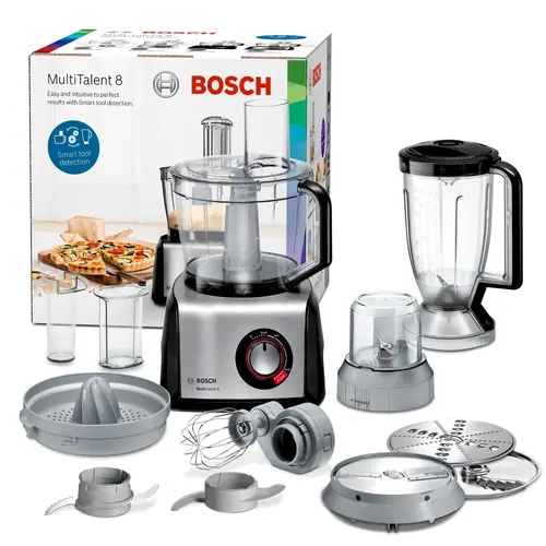 Кухненски робот, BOSCH MC812M844, Food processor, MultiTalent 8, 1250 W, add.Tritan blender, Citrus press, Dough Tool, Whisk, Black -Brushed stainless steel - image 4