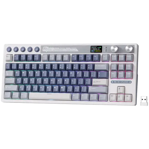 ROYAL KLUDGE RK M87 Ocean Blue Gaming Keyboard Cream switch - image 1