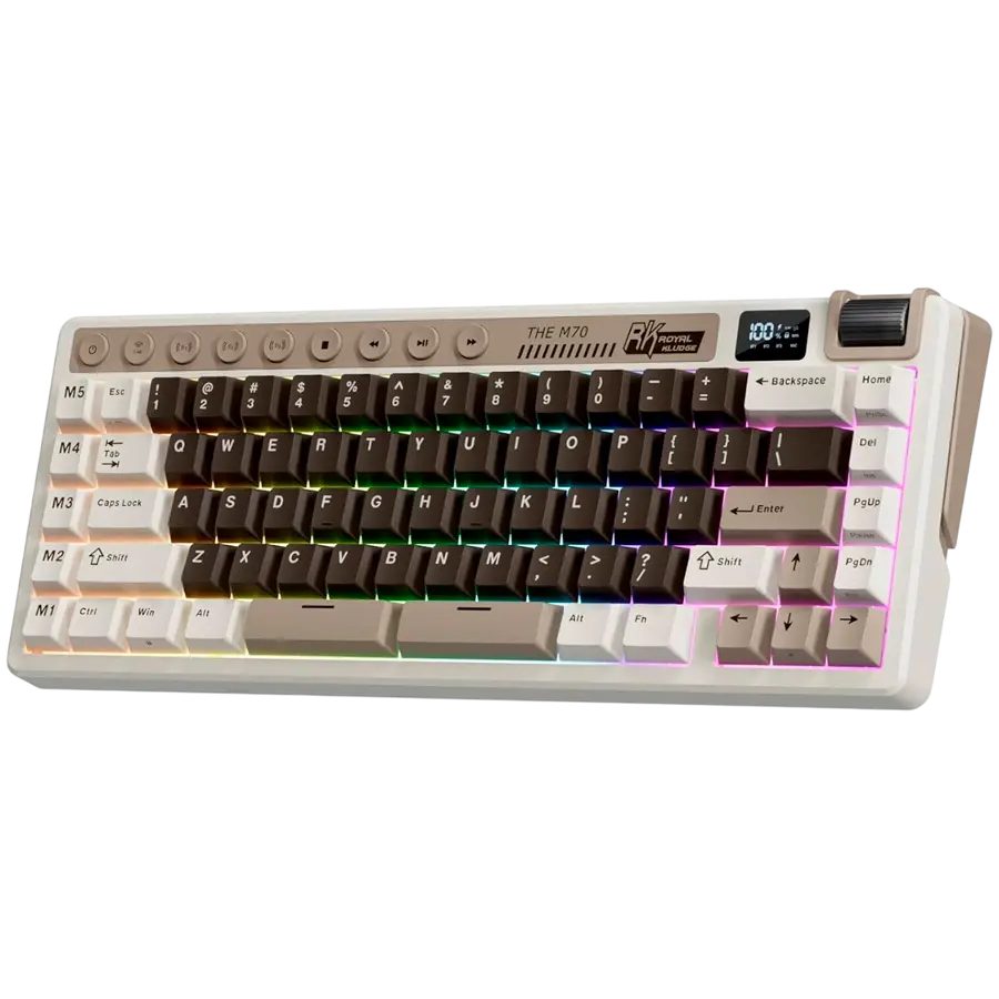 ROYAL KLUDGE RK M70 Mocha Grey Gaming Keyboard Cream switch - image 1