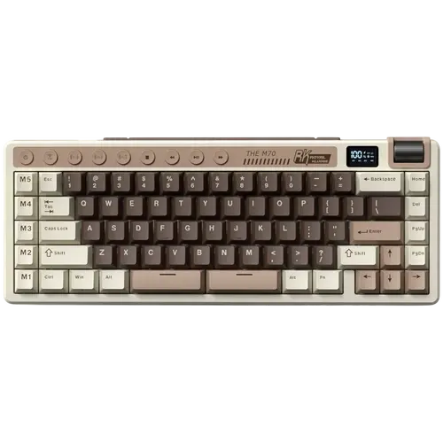 ROYAL KLUDGE RK M70 Mocha Grey Gaming Keyboard Cream switch