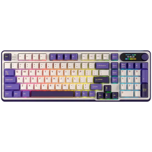 Tastatură Gaming ROYAL KLUDGE RK-S98 Blackberry Mousse, switch Chartreuse/Cream - 1