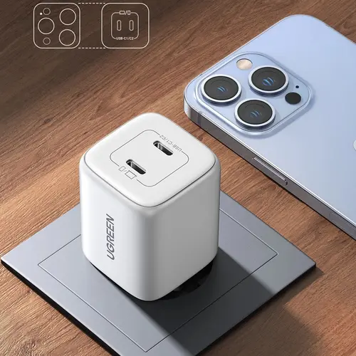 УНИВЕРСАЛНО ЗАРЯДНО CD294 220V 2xUSB-C GaN 45W PD UGREEN - БЯЛ - image 1